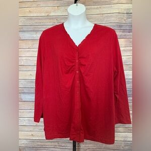 Laura Scott Scarlet V-Neck Blouse - Size 20-22W